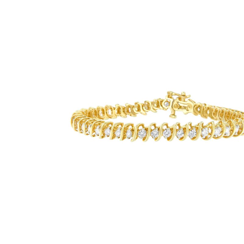 Haus Of Brilliance 14k Yellow Gold Round Cut Diamond Spiral Link Bracelet