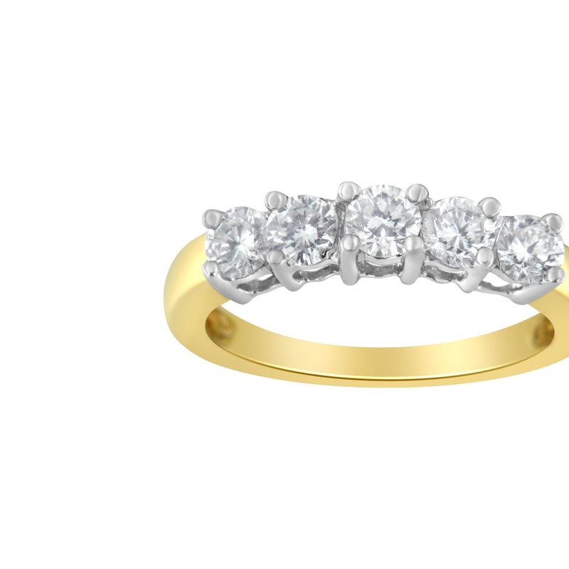 Haus Of Brilliance 14kt Two Toned Gold 5 Stone Diamond Ring In White