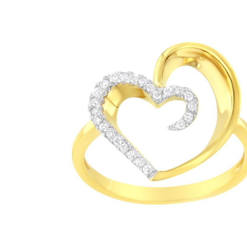 Shop Haus Of Brilliance 14kt Yellow Gold 1/10 Ctw. Diamond Heart Shape Ring