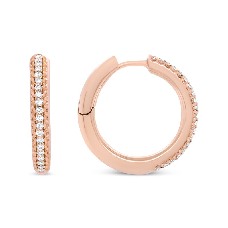 Haus Of Brilliance 18k Rose Gold 1/3 Cttw Round Cut Diamond Hoop Earrings (f-g Color, Vs1-vs2 Clarity)