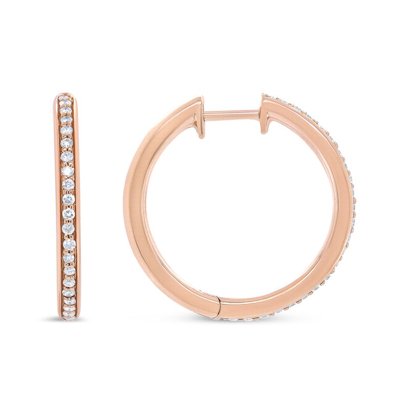 Haus Of Brilliance 18k Rose Gold 1/5 Cttw Round Diamond Hoop Earrings (f-g Color, Vs1-vs2 Clarity)