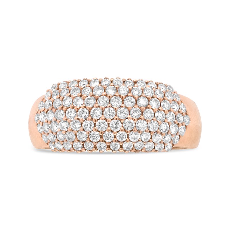 Haus Of Brilliance 18k Rose Gold 1.00 Cttw Diamond Multi Row Dome Band Ring (f-g Color, Vs1-vs2 Clarity) In Pink