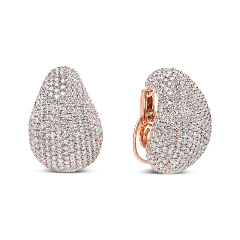 Haus Of Brilliance 18k Rose Gold 13 1/5 Cttw Micro-pave Diamond Sculptural Design Statement Stud Earrings (g-h Color, S