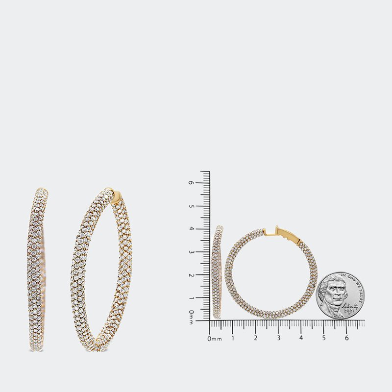 Shop Haus Of Brilliance 18k Rose Gold 6.90 Cttw Pave Set Diamond Inside Out Eternity Hoop Earrings In Pink