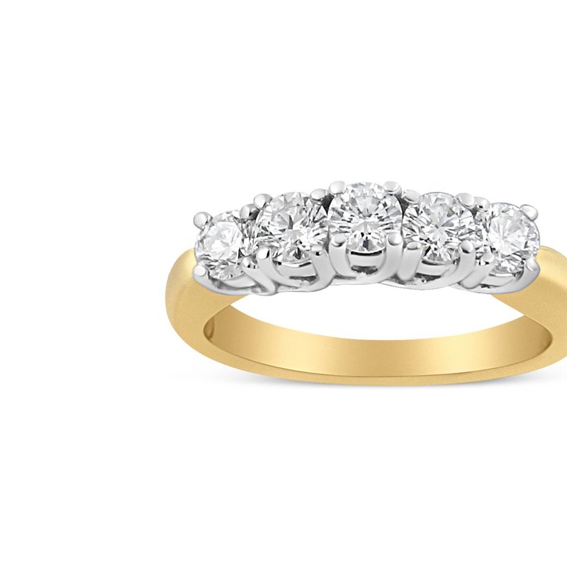 Haus Of Brilliance 18k Yellow Gold 1 Cttw 5-stone Round Cut Diamond Ring (f-g Color, Si1-si2 Clarity)