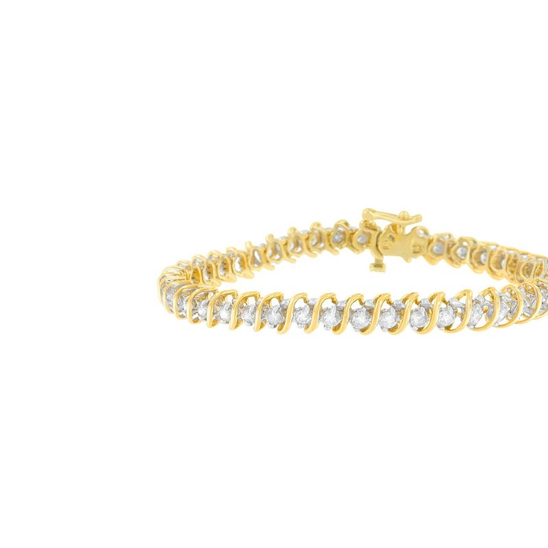 Haus Of Brilliance 18k Yellow Gold Round Cut Diamond Tennis Bracelet