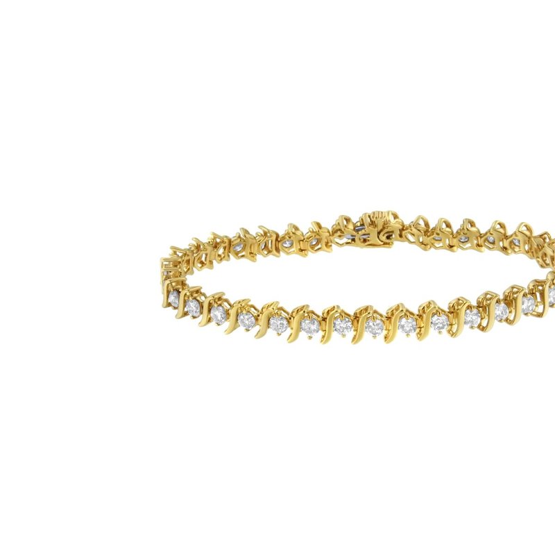 Haus Of Brilliance 2 Micron 14kt Yellow Gold Plated Sterling Silver Diamond Link Bracelet