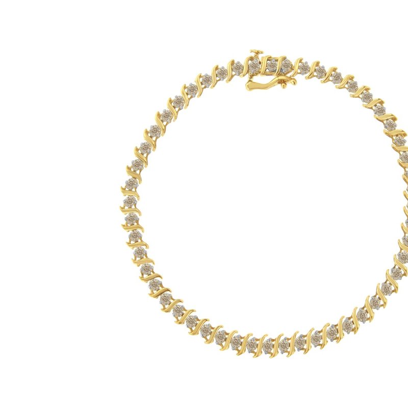 Haus Of Brilliance 2micron 10kt Yellow Gold Plated Sterling Silver Diamond S-link Bracelet