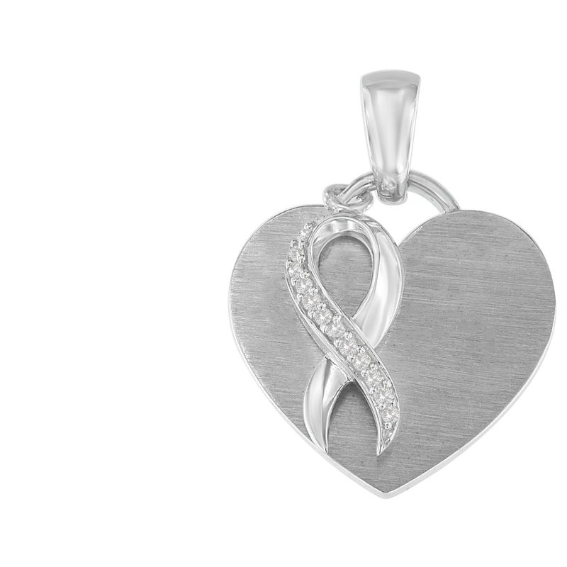 Haus Of Brilliance .925 Sterling Silver 1/10 Cttw Diamond Heart Pendant Necklace In White