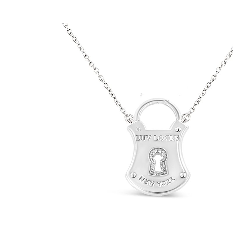 Haus Of Brilliance .925 Sterling Silver 1/10 Cttw Diamond Lock Pendant 18" Necklace In White
