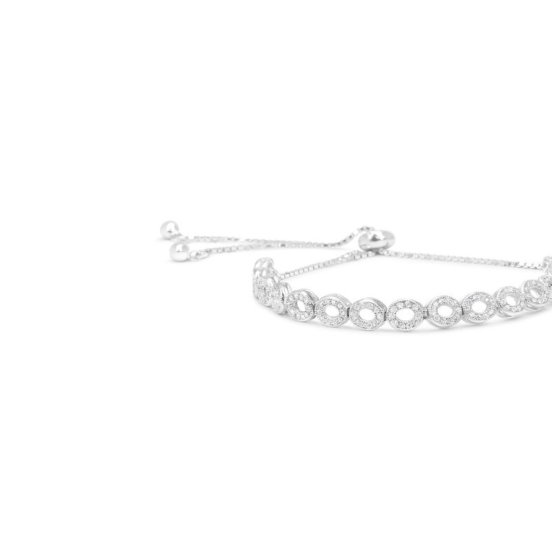 Shop Haus Of Brilliance .925 Sterling Silver 1/10 Cttw Diamond Triple Heart-in-infinity Bolo Style Adjustable Bracelet In White