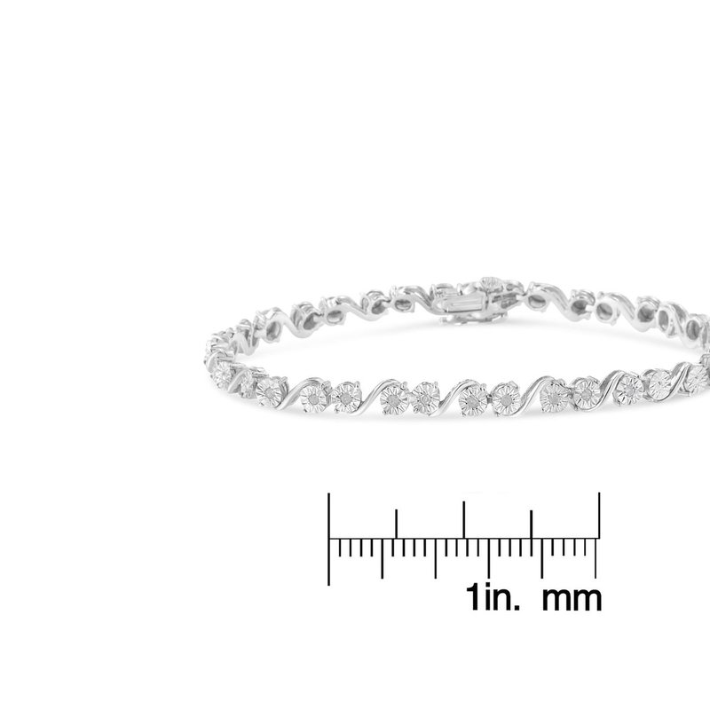 Shop Haus Of Brilliance .925 Sterling Silver 1/10 Cttw Round Diamond "s" Link Miracle Plate Tennis Bracelet In Grey