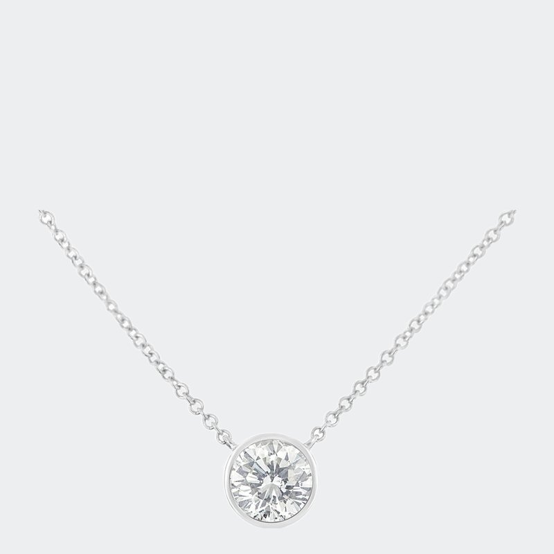 Haus Of Brilliance .925 Sterling Silver 1/2 Cttw Diamond Bezel 18" Pendant Necklace In White