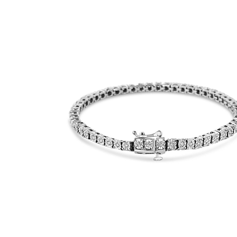 Shop Haus Of Brilliance .925 Sterling Silver 1/2 Cttw Lab Grown Diamond Illusion-set Miracle Plate Tennis Bracelet In White