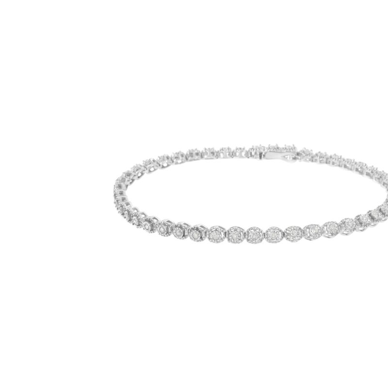 Haus Of Brilliance .925 Sterling Silver 1/2 Cttw Miracle-set Diamond Bezel Look Tennis Bracelet In White
