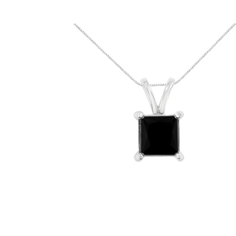 Haus Of Brilliance .925 Sterling Silver 1/2 Cttw Treated Black Diamond Solitaire Pendant Necklace