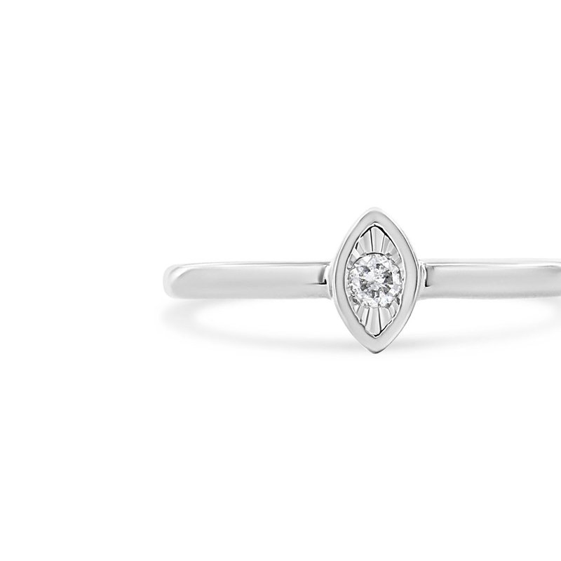 Haus Of Brilliance .925 Sterling Silver 1/20 Cttw Diamond Marquise Shaped Promise Ring (j-k Color, I1-i2 Clarity) In White