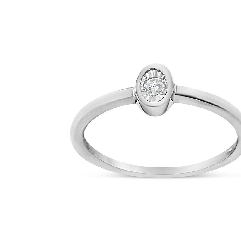 Haus Of Brilliance .925 Sterling Silver 1/20 Cttw Miracle Set Diamond Oval Shaped Promise Ring (j-k Color, I1-i2 Clarit In White