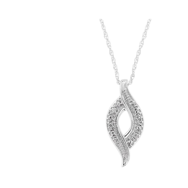 Haus Of Brilliance .925 Sterling Silver 1/25 Cttw Round Cut Diamond Fashion Pendant Necklace In Grey