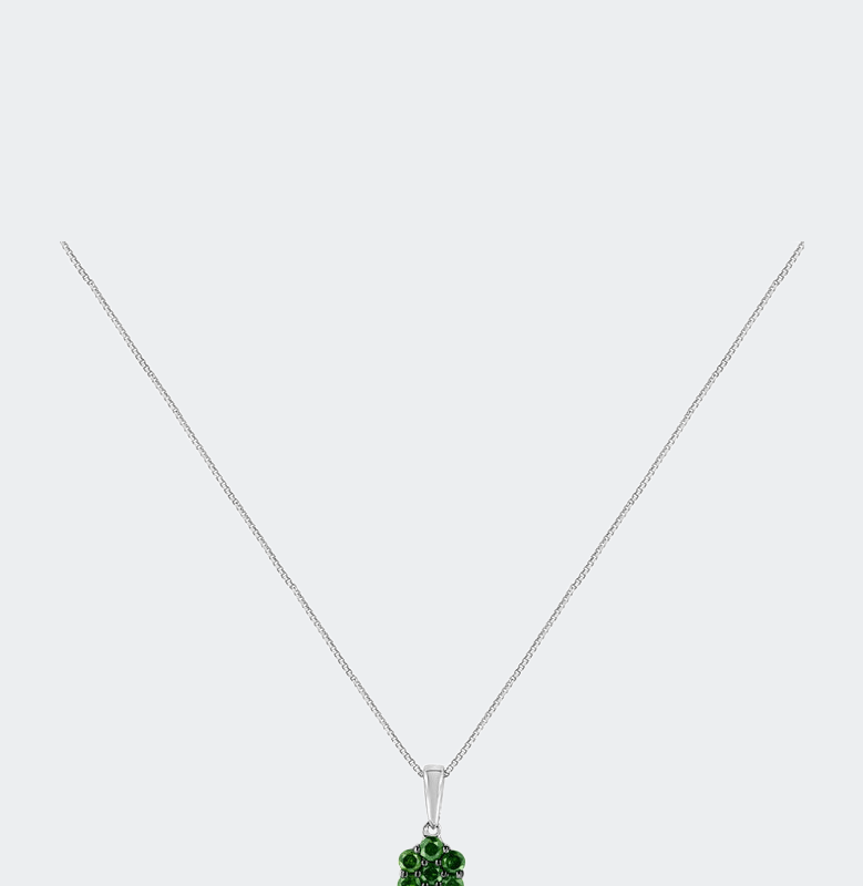 Shop Haus Of Brilliance .925 Sterling Silver 1/4 Cttw Color Treated Prong Set Diamond Floral 18" Pendant Necklace In Green