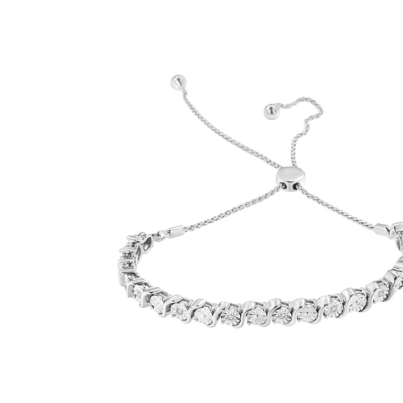Shop Haus Of Brilliance .925 Sterling Silver 1/4 Cttw Miracle-set Diamond 4"-10" Adjustable Bolo Tennis Bracelet In White