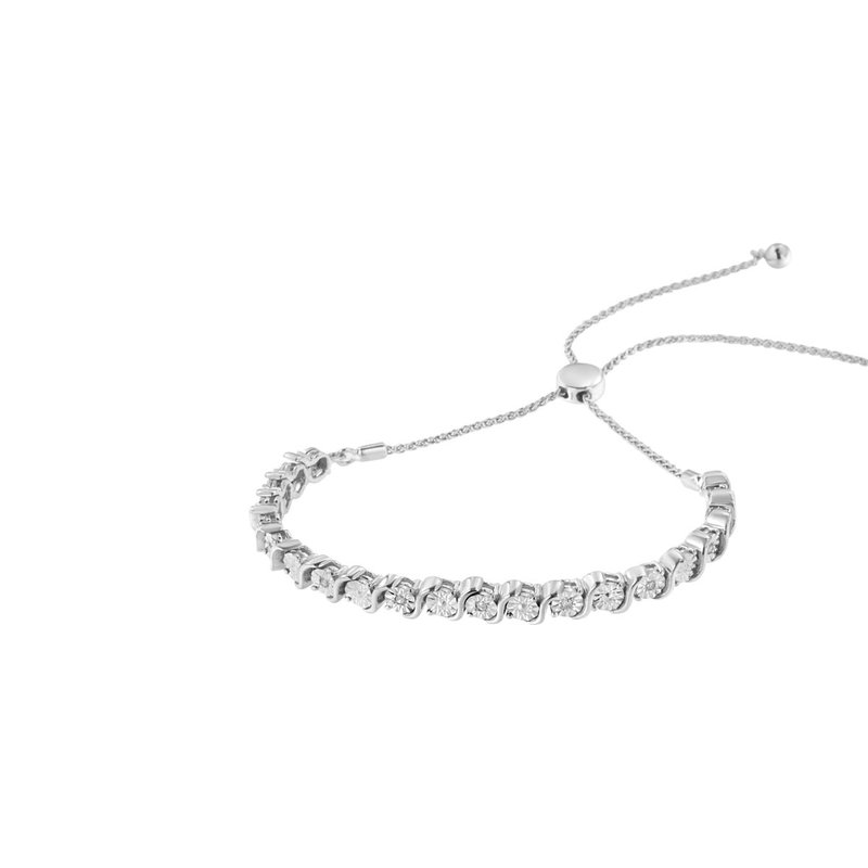 Shop Haus Of Brilliance .925 Sterling Silver 1/4 Cttw Miracle-set Diamond 4"-10" Adjustable Bolo Tennis Bracelet In White