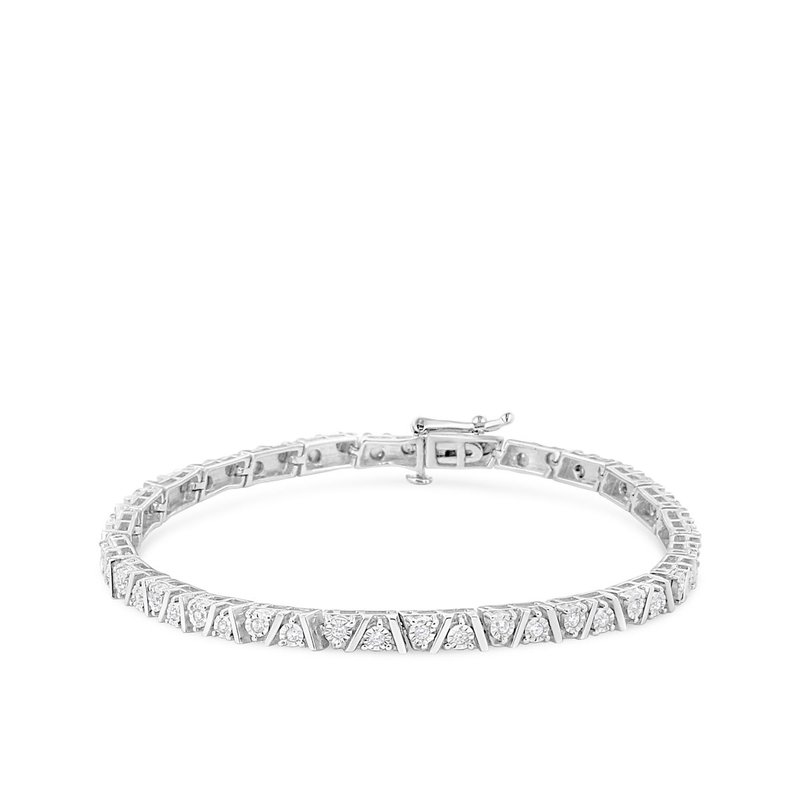 Haus Of Brilliance .925 Sterling Silver 1/4 Cttw Miracle-set Diamond Modern Tennis Bracelet In Grey