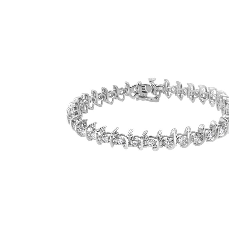 Haus Of Brilliance .925 Sterling Silver 1 Cttw Prong-set Diamond Link Bracelet In White