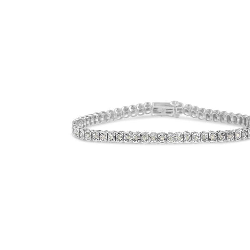 Haus Of Brilliance .925 Sterling Silver 1.0 Cttw Diamond Miracle-set Cut-circle 7" Tennis Bracelet In White