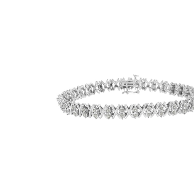 Haus Of Brilliance .925 Sterling Silver 1.0 Cttw Diamond Miracle-set X-link 7" Tennis Bracelet In White