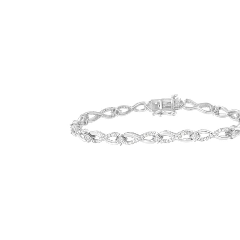 Haus Of Brilliance .925 Sterling Silver 1.0 Cttw Prong Set Diamond Infinity Link Bracelet In White