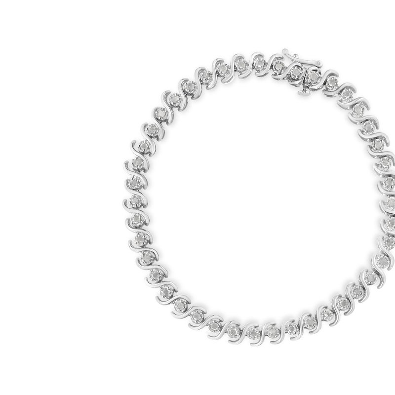 Haus Of Brilliance .925 Sterling Silver 1.0 Cttw Round Miracle-set Diamond 7" Tennis Bracelet In Grey