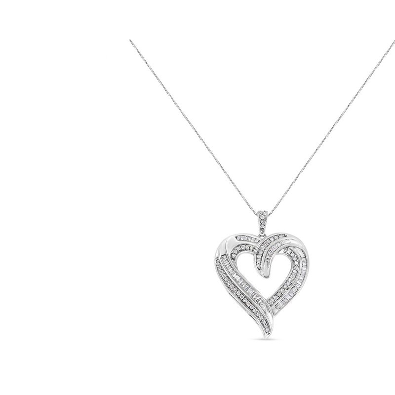 Haus Of Brilliance .925 Sterling Silver 1.00 Cttw Diamond Heart 18" Pendant Necklace In White