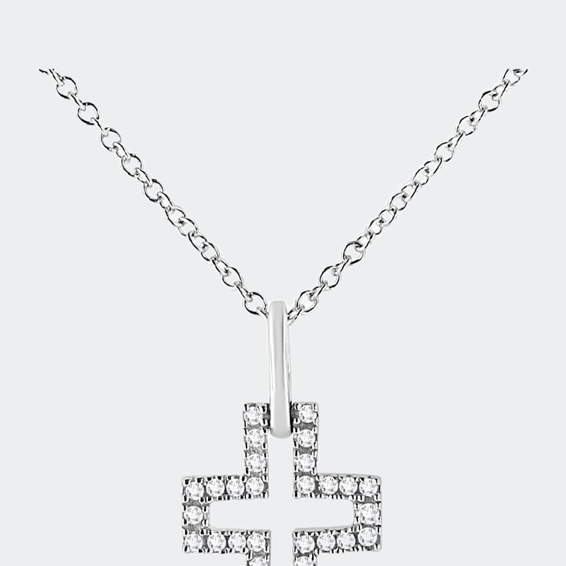Haus Of Brilliance .925 Sterling Silver 2 1/2 Cttw Diamond Cross Pendant Necklace In White