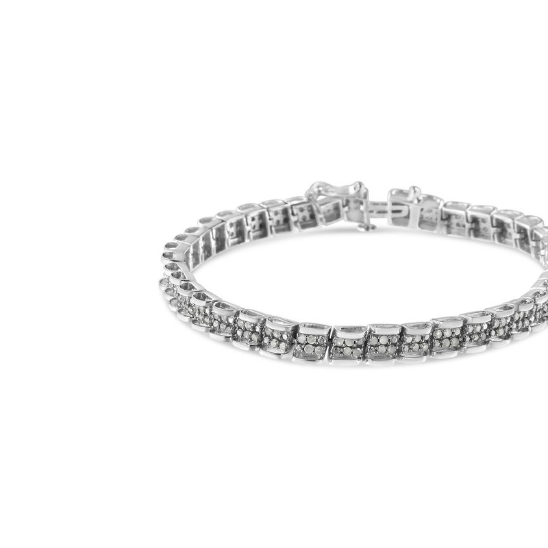 Haus Of Brilliance .925 Sterling Silver 2.0 Cttw Diamond 7" Round Miracle Plate Link Bracelet In White