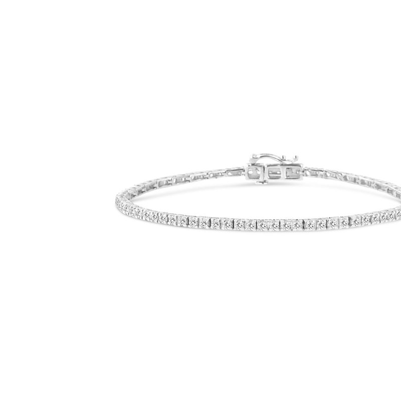 Haus Of Brilliance .925 Sterling Silver 2.0 Cttw Diamond Classic Link Tennis Bracelet In Grey