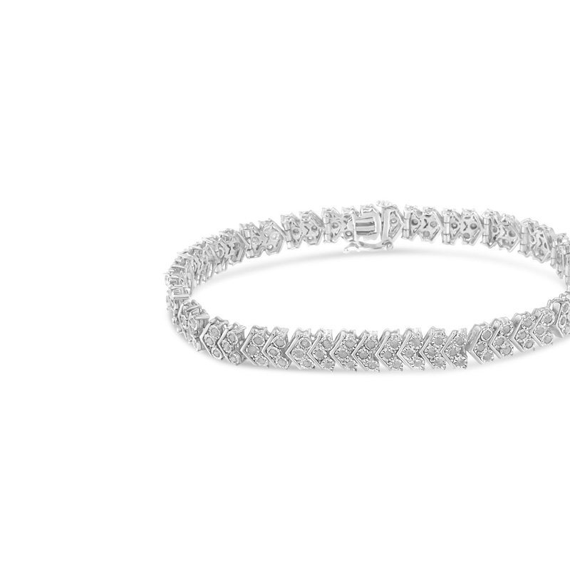 Shop Haus Of Brilliance .925 Sterling Silver 2.0 Cttw Diamond Miracle-set Nested Chevron Link 7" Tennis Bracelet In White