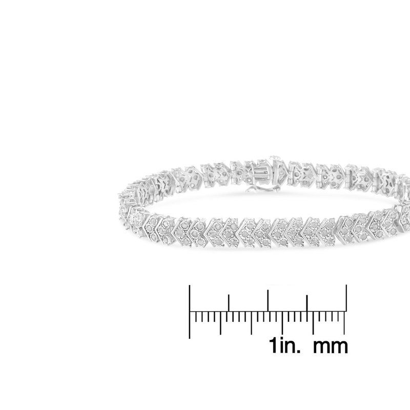 Shop Haus Of Brilliance .925 Sterling Silver 2.0 Cttw Diamond Miracle-set Nested Chevron Link 7" Tennis Bracelet In White