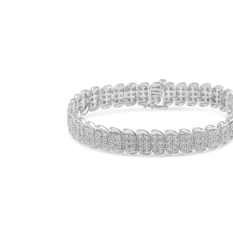 Shop Haus Of Brilliance .925 Sterling-silver 2.0 Cttw Miracle Set Diamond 3 Row S Curve Line Tennis Bracelet In White