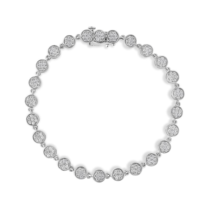 Haus Of Brilliance .925 Sterling Silver 2.0 Cttw Round Diamond Link Bracelet In Grey