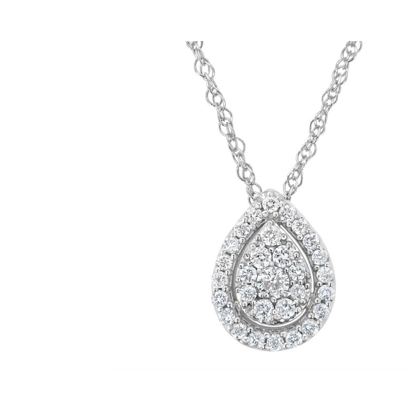 Haus Of Brilliance .925 Sterling Silver 3/8 Cttw Lab-grown Diamond Drop Pendant Necklace In Grey