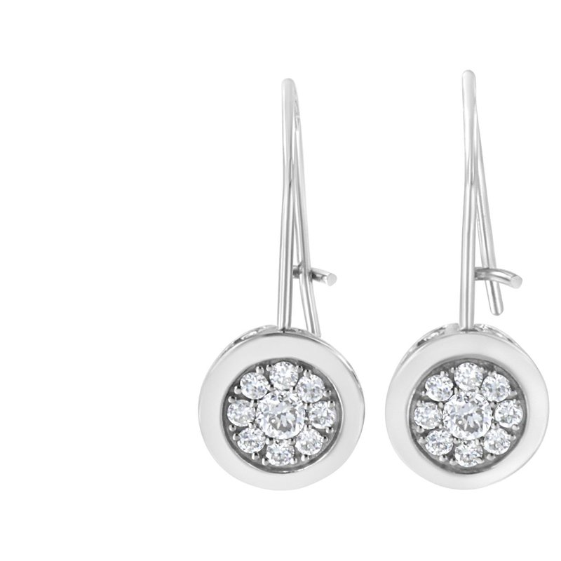 Haus Of Brilliance .925 Sterling Silver 5/8 Cttw Lab Grown Diamond Cluster Earring In White