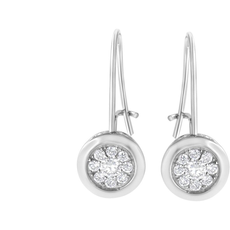 Shop Haus Of Brilliance .925 Sterling Silver 5/8 Cttw Lab Grown Diamond Cluster Earring In Grey