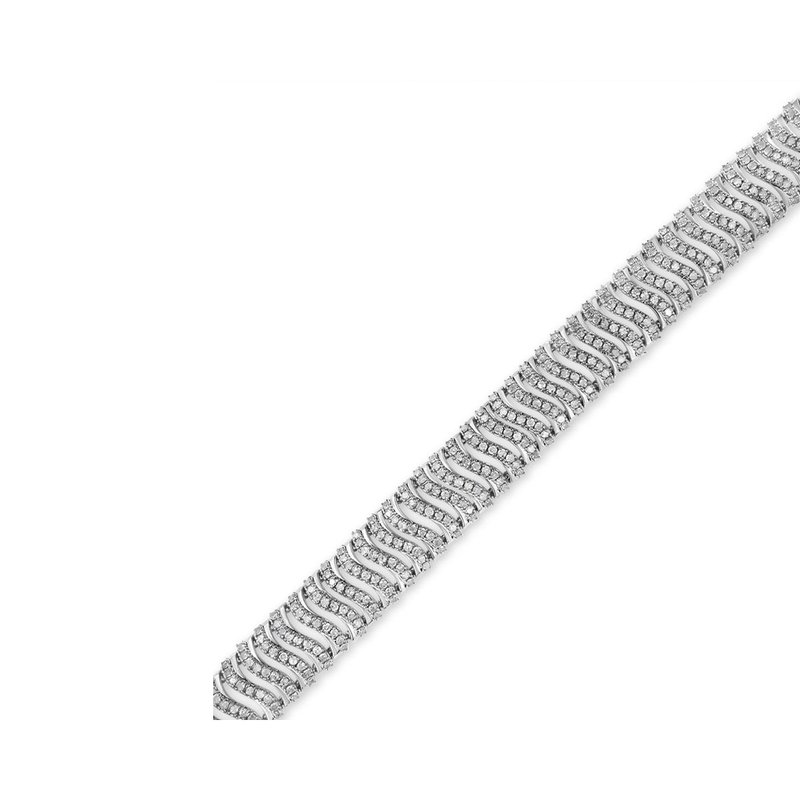 Shop Haus Of Brilliance .925 Sterling Silver 5.00 Cttw Round-cut Diamond "s" Link Bracelet In Grey