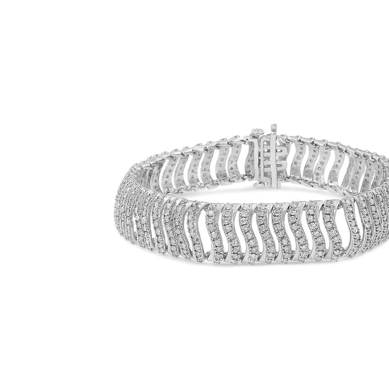 Shop Haus Of Brilliance .925 Sterling Silver 5.00 Cttw Round-cut Diamond "s" Link Bracelet In Grey