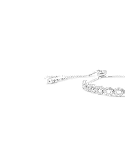Haus of Brilliance .925 Sterling Silver Diamond Accent Heart and Infinity 4”-10” Adjustable Bolo Bracelet product