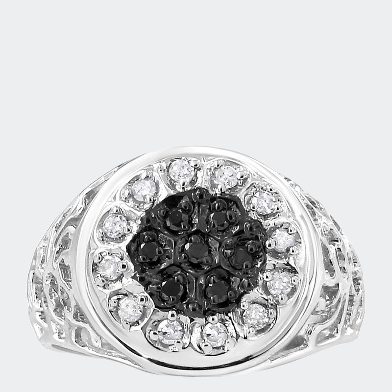 Haus Of Brilliance .925 Sterling Silver Diamond Cluster Ring In Grey