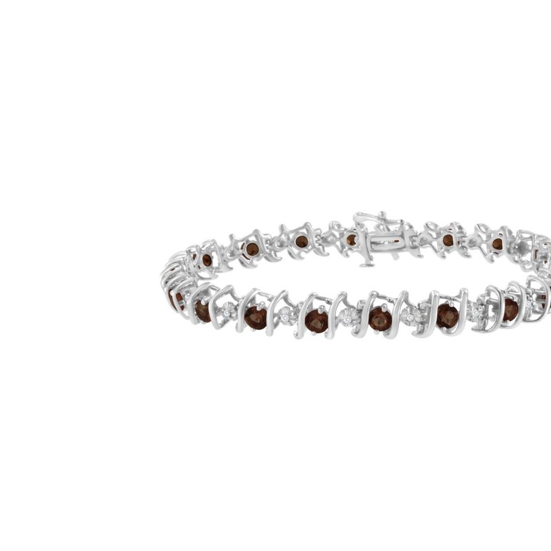 Haus Of Brilliance .925 Sterling Silver, Lab-grown Gemstone And 1/6 Cttw Round Diamond Tennis Bracelet In White