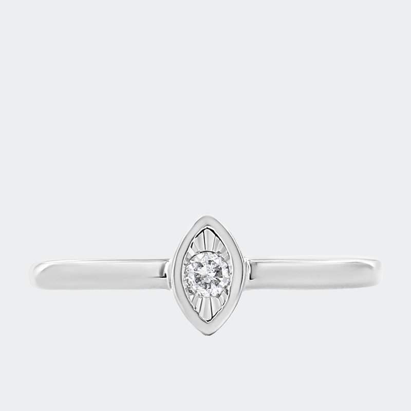 Haus Of Brilliance .925 Sterling Silver Miracle Set Diamond Accent Promise Ring In White