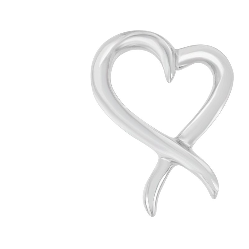 Haus Of Brilliance .925 Sterling Silver Open Heart-shaped Awareness Ribbon Pendant Necklace In Grey